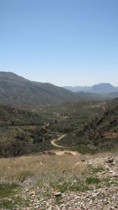 the arizona desert s queen valley, Stopping for lunch we could look back on our zigzagging route