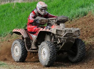 new polaris sportsman xp on the podium, Daryl Rath poses next to his new Sportsman XP 850