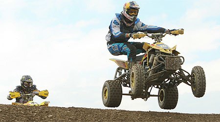 wimmer edges wienen in charity race, Wimmer overtakes Wienen to win the race that honors of fallen rider Matt Bartosek