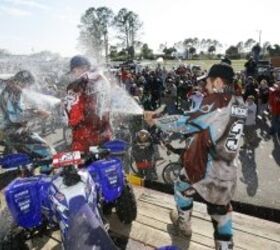 kiser earns first win in gncc opener, Borich Kiser and McGill celebrate on the podium