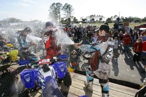 kiser earns first win in gncc opener, Borich Kiser and McGill celebrate on the podium