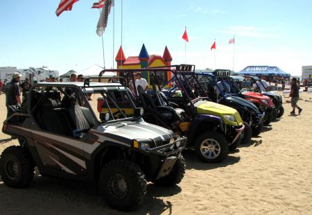 2009 rhino rally at the dune tour, There were 50 vehicles entered in Saturday s Show and Shine including these Arctic Cat Prowlers and Ranger RZRs