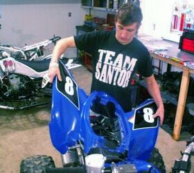 yamaha raptor 250 project part 1, Start by removing the seat and rear fenders to gain access to the air box