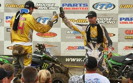 creamer earns first victory at steel city, Wienen and Creamer celebrate Kawasaki s 1 2 finish