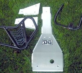 yamaha raptor 250 project part 3, V Lite bumper alloy grab bar and Baja skid plate and A arm guards from DG Performance