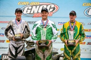 borich comes from behind for gncc win, Brian Wolf Josh Kirkland and Kevin Yoho on the XC2 podium