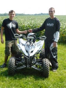 yamaha raptor 250 project giveaway, Writer and project builder Jeff Vanasdal hands over the keys to contest winner Joe Shinsky