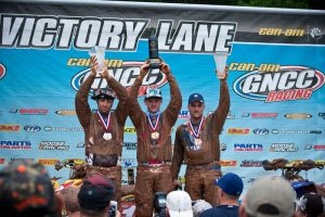 borich clinches gncc championship, Adam McGill Chris Borich and Bill Ballance on the Pro podium