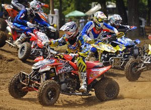 2009 factory polaris rath duro team recap, Casey Martin takes a holeshot on his Polaris Outlaw 450 MXR