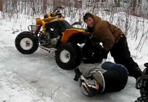 don t try this at home atvs on ice