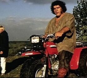 Andre the Giant on a Three-Wheeler