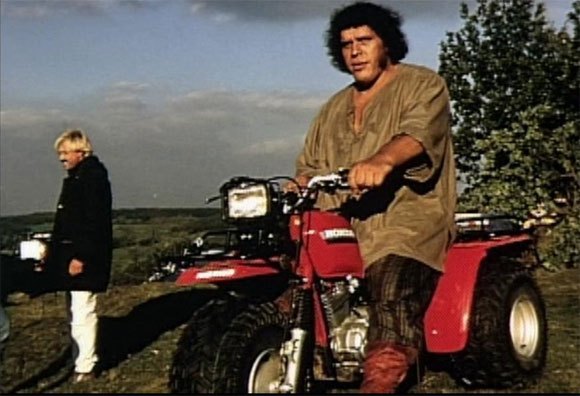 Andre the Giant on a Three-Wheeler