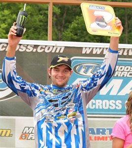 two can am ds 450 racers on pro podium in minnesota, Chad Wienen on the podium