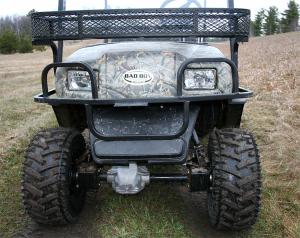 2008 bad boy buggy review, There are two 30 watt headlights and a storage basket on the front