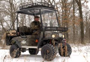 2008 bad boy buggy review, The Buggy s camouflage pattern along with the silent operation make it a good vehicle for hunters