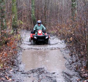 2008 polaris sportsman 500 efi x2 review, Extreme water swollen trails won t stop the X2 when it comes to playing in the rain