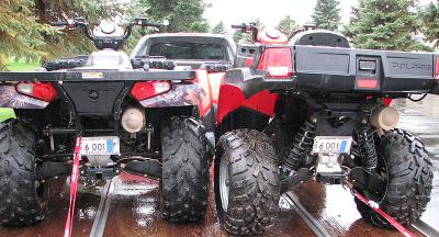 2008 polaris sportsman 500 efi x2 review, Note how the X2 shocks mount differently than the standard Sportsman shock at left