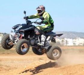 2008 hyosung te450 rapier review, It s easy to get the Rapier airborne but larger riders may bottom out the suspension on big jumps