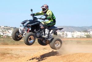 2008 hyosung te450 rapier review, It s easy to get the Rapier airborne but larger riders may bottom out the suspension on big jumps