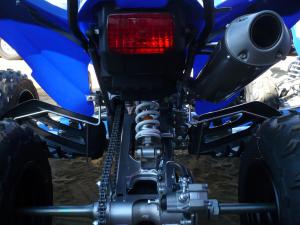 2009 yamaha raptor 250 review, The preload adjustable shocks provide 7 5 inches of travel up front and 7 9 in the rear