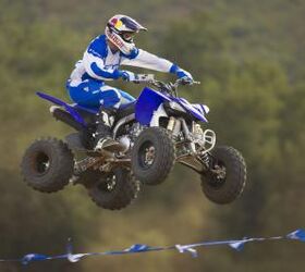 2009 yamaha yfz450r preview, The long travel suspenion and more cushioned seat should make landings more comfortable