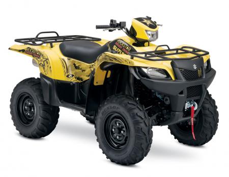 2009 suzuki atv lineup unveiled, The Rockstar graphics on this KingQuad 750 is a unique departure from most utility ATVs