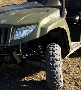 2009 arctic cat prowler lineup review, Cat s new 550 Flat Bed comes with Goodyear MTR tires on mounted on 14 inch steel rims