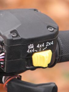 2009 polaris sportsman xp 850 550 review, A thumb switch activates Polaris Active Descent Control