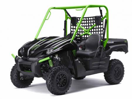 2009 kawasaki teryx 750 fi 44 sport review, The Monster Energy Teryx features black and green paint blacked out rims and Monster Energy graphics