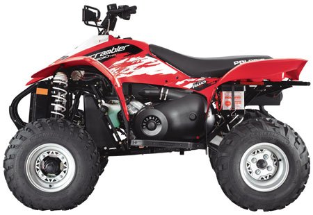 2009 polaris scrambler 500 44 review, Replacing the heavy stamped steel wheels with aluminum rims would shave off a lot of un sprung weight