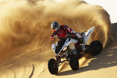 2009 yamaha raptor 700r review, The stock Raptor Dunlop radials work great in the sand as well as on a variety of terrains proving plenty of traction and great control