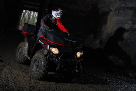 2009 kawasaki brute force 650 4x4i review, Riding in the underground mines was a blast It was pitch black in there and the headlights showed us the way
