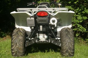 2009 suzuki kingquad 750 power steering review, Front and rear shocks on the KingQuad 750 are five way preload adjustable