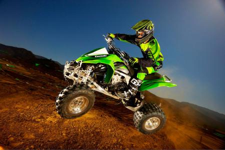 2010 kawasaki kfx450r review, The KFX450R is available in Bright White or the more familiar Lime Green