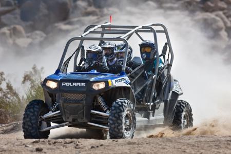 2010 polaris ranger rzr 4 preview, The RZR 4 features Fox Podium X 2 0 piggyback reservoir shocks with 12 inches of travel