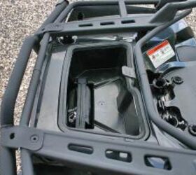 2009 can am outlander max 800r efi xt review, This handy sealed storage compartment is found under the rear rack