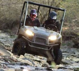 2010 polaris ranger 400 review, The Ranger 400 was right at home crawling through a rocky creek
