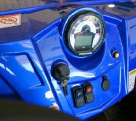 2010 polaris ranger rzr 4 review, The blue color is new but the dash is otherwise very similar to the RZR S