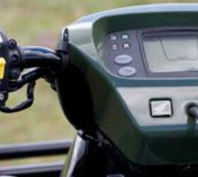 2010 honda fourtrax rincon review, A 12 volt waterproof accessory outlet and informative LCD are welcome conveniences