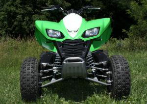2009 kawasaki kfx700 review, Even with more than nine inches of travel up front and eight inches in the rear the KFX700 offers a fairly firm and sporty ride