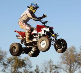 2010 450cc motocross shootout part 2, The Outlaw is the least expensive ATV in this shootout You ll have to use some of the money you save on aftermarket products to catch up the rest of this field