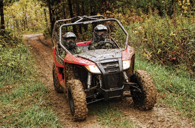 2014 polaris rzr 800 vs arctic cat wildcat trail specs shootout, 2014 Arctic Cat Wildcat Trail Action Front