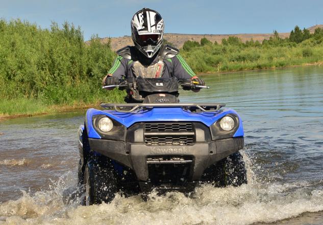 2014 japanese big bore utility atv shootout video, 2014 Kawasaki Brute Force 750 Water