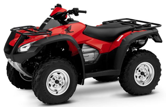 2017 honda rincon vs yamaha grizzly eps by the numbers, 2017 Honda Rincon Red