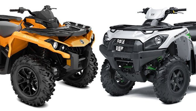 2018 can am outlander 650 dps vs 2018 kawasaki brute force 750 by the numbers