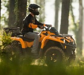 2018 yamaha kodiak 450 eps vs can am outlander 450 dps by the numbers, Can Am Outlander 450 Woods