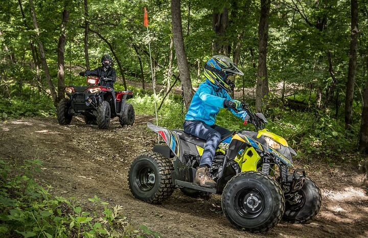 2018 polaris outlaw 110 vs honda trx90x by the numbers, 2018 Polaris Outlaw 110 Action