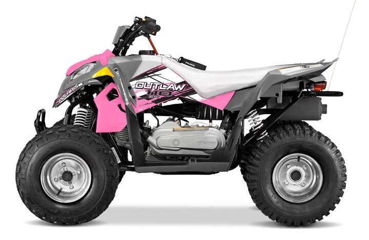 2018 polaris outlaw 110 vs honda trx90x by the numbers, 2018 Polaris Outlaw 110 Pink
