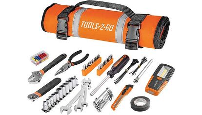 Trailside Repair Ready: Tools-2-Go 83-Piece Roll-Up Tool Pouch