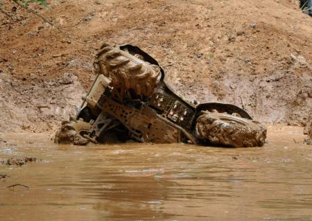 western york county ducks unlimited atv poker run, The mud claims one of its victims